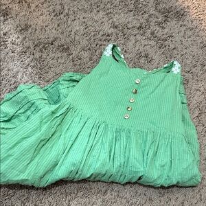 Cynthia Rowley Girls Green Sleeveless Dress with Button Detail